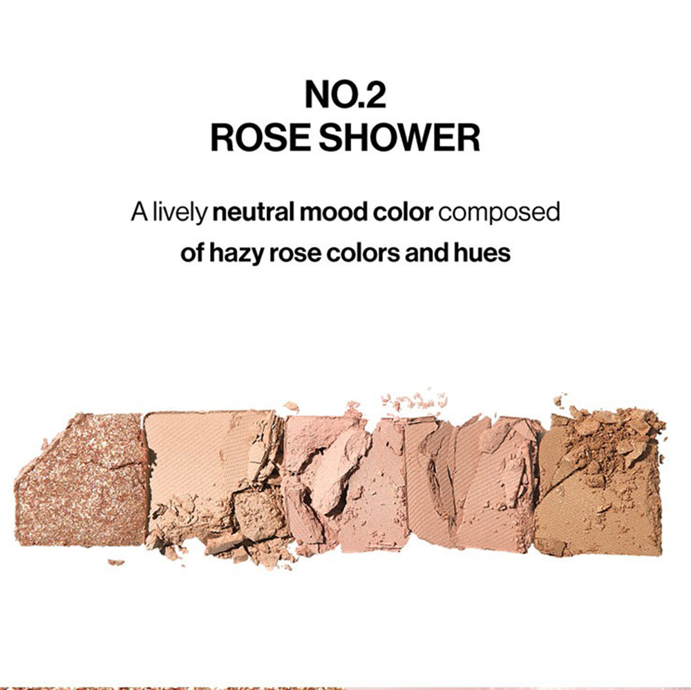 UNLEASHIA Mood Shower Face Palette Fard de pleoape No. 2 Rose Shower - aplicare si estompare, 4 gr