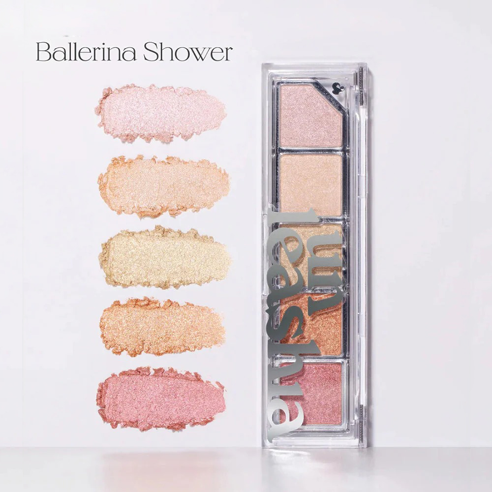 UNLEASHIA Mood Shower Face Palette iluminator No. 100 Ballerina Shower - luminozitate si aderenta, 4 gr