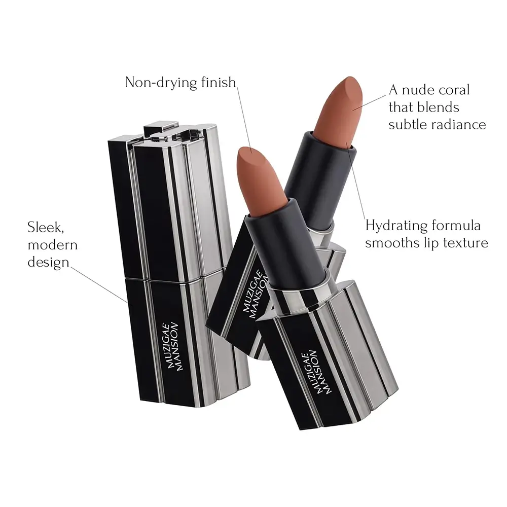MUZIGAE MANSION Moodwear Blur Ruj Mat 003 Nuddy - Hidratare si Efect Volumizant, 4 gr