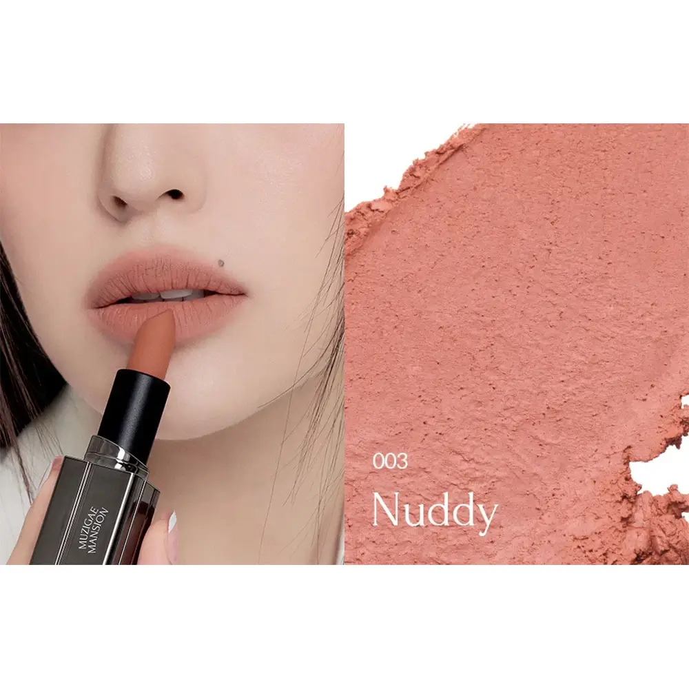 MUZIGAE MANSION Moodwear Blur Ruj Mat 003 Nuddy - Hidratare si Efect Volumizant, 4 gr