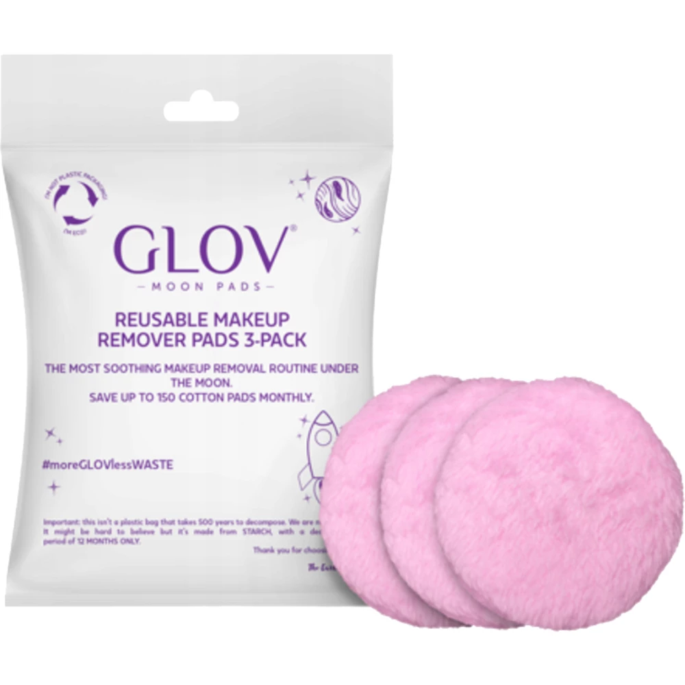 GLOV Eco Line Dischete Demachiante Reutilizabile Moon Pads - Curatare Delicata si Reutilizabila, 3 bucati