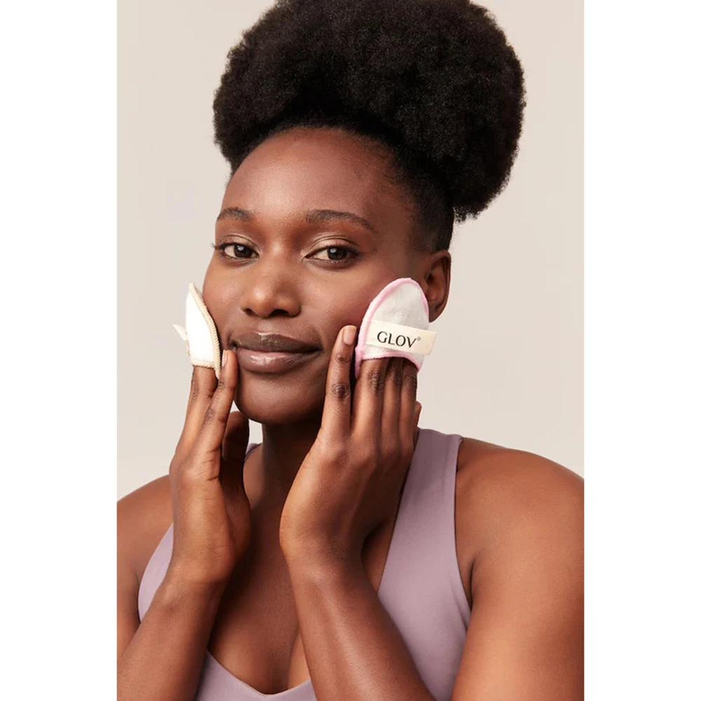 GLOV Moon Pads Pro Dischete Demachiante Reutilizabile Alb - Curatare Delicata si Exfoliere Naturala, 3 buc