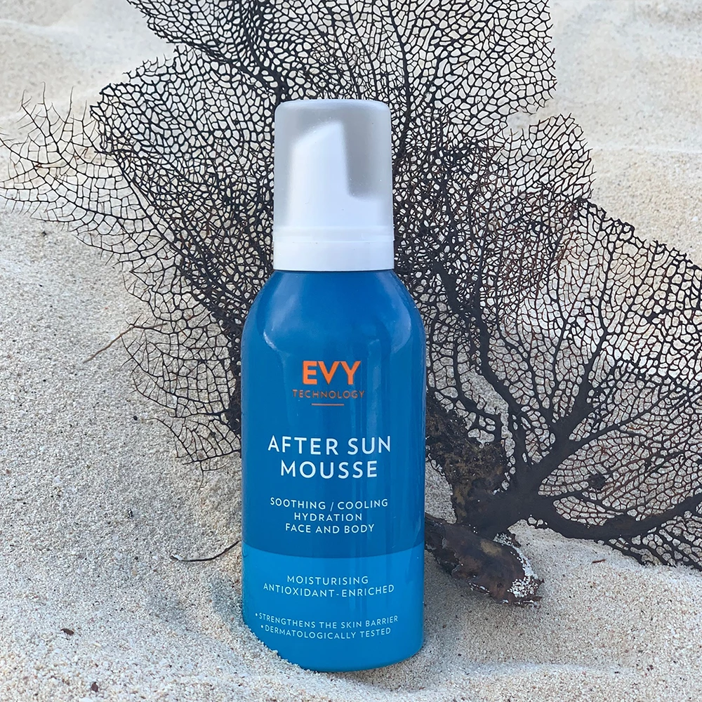 EVY TECHNOLOGY After Sun Mousse Spuma calmanta pentru corp - Hidratare intensa si efect racoritor, 150 ml