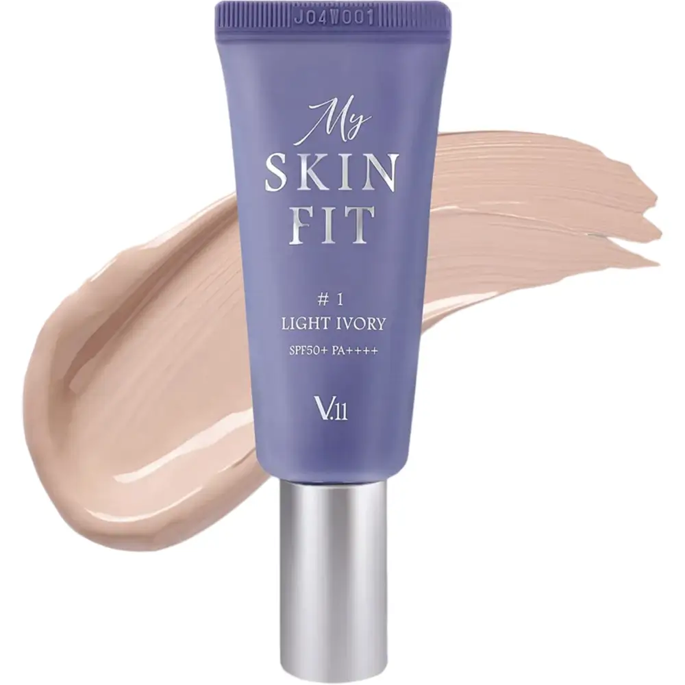 VILLAGE 11 FACTORY MY Skin Fit BB Cream - Crema Coloranta de fata #1 Light Ivory SPF 50+ PA++++ - Protectie UV si hidratare cu Acid Hialuronic si Centella Asiatica, 20 ml