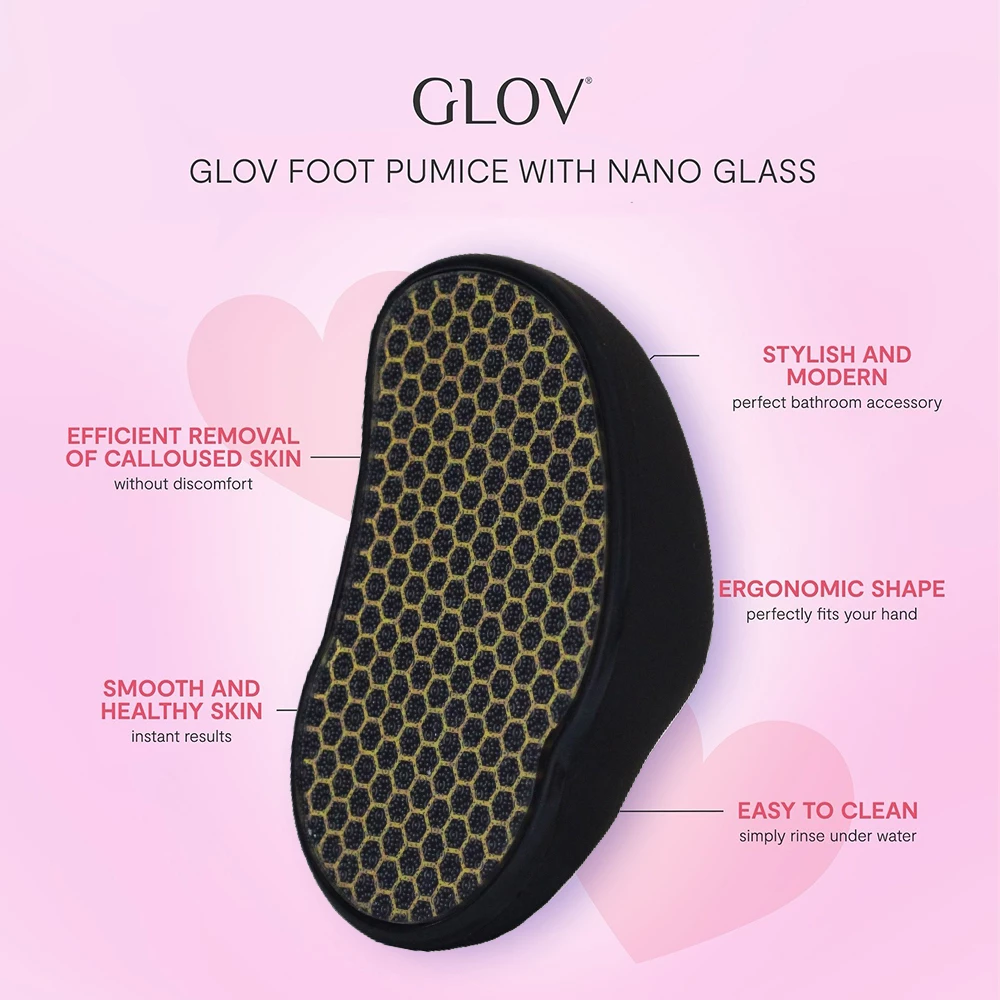 GLOV Nano Glass Foot File Black - Ustensila din sticla nano pentru calcaie uscate si crapate