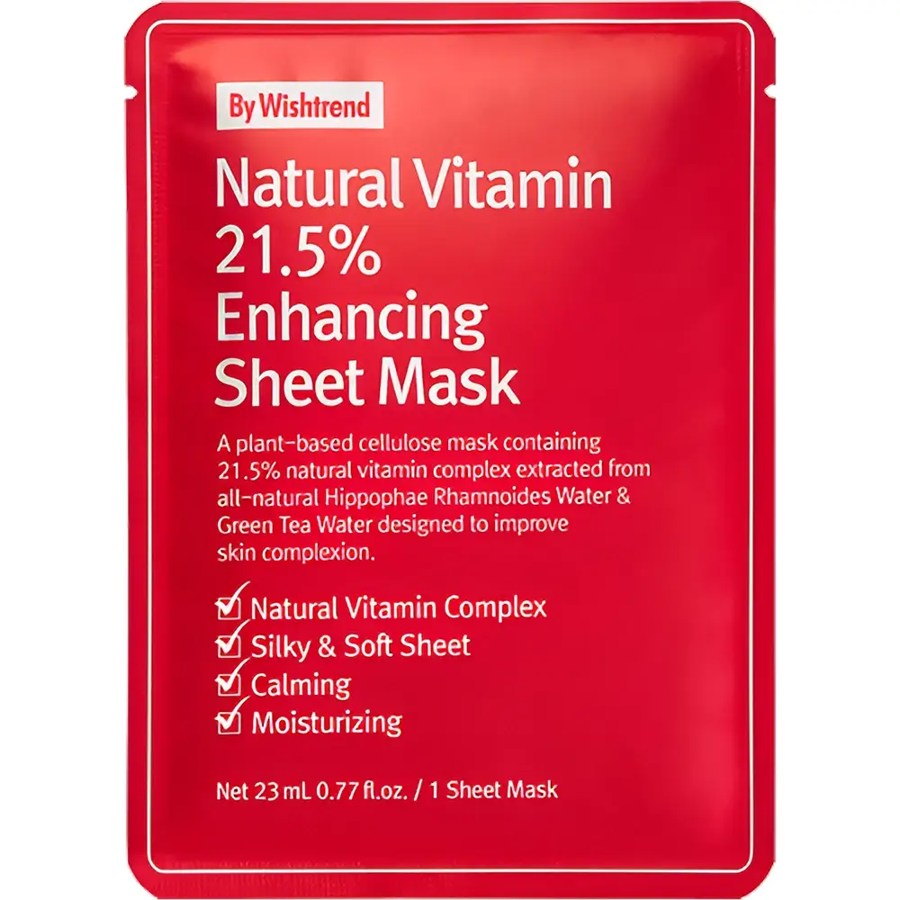 By Wishtrend Natural Vitamin Masca de fata 21.5% - Calmare si Hidratare cu Vitamina C si E, 23 ml
