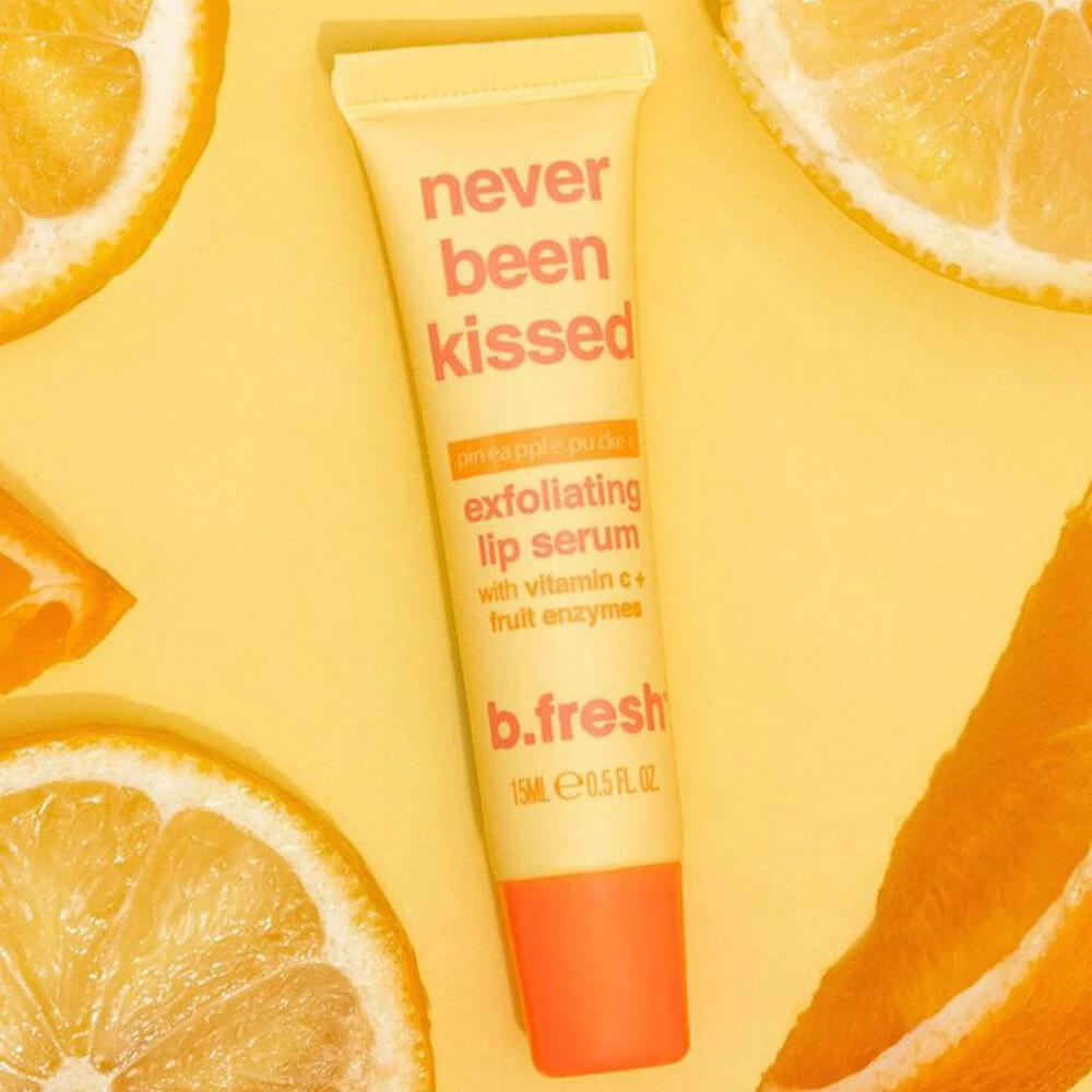 B.fresh Never Been Kissed Ser exfoliant pentru buze Ananas - Regenerare si hidratare intensa, 15 ml