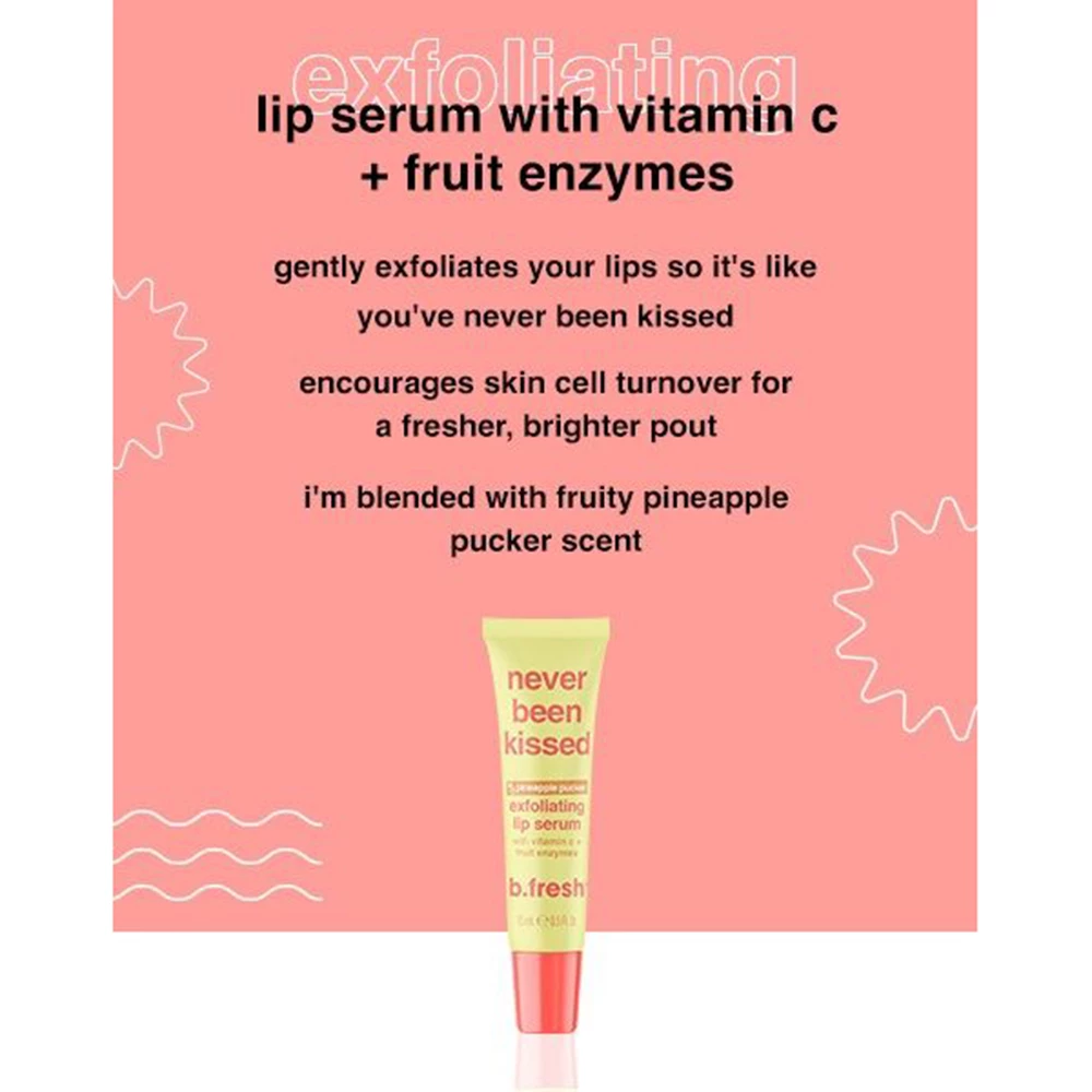 B.fresh Never Been Kissed Ser exfoliant pentru buze Ananas - Regenerare si hidratare intensa, 15 ml