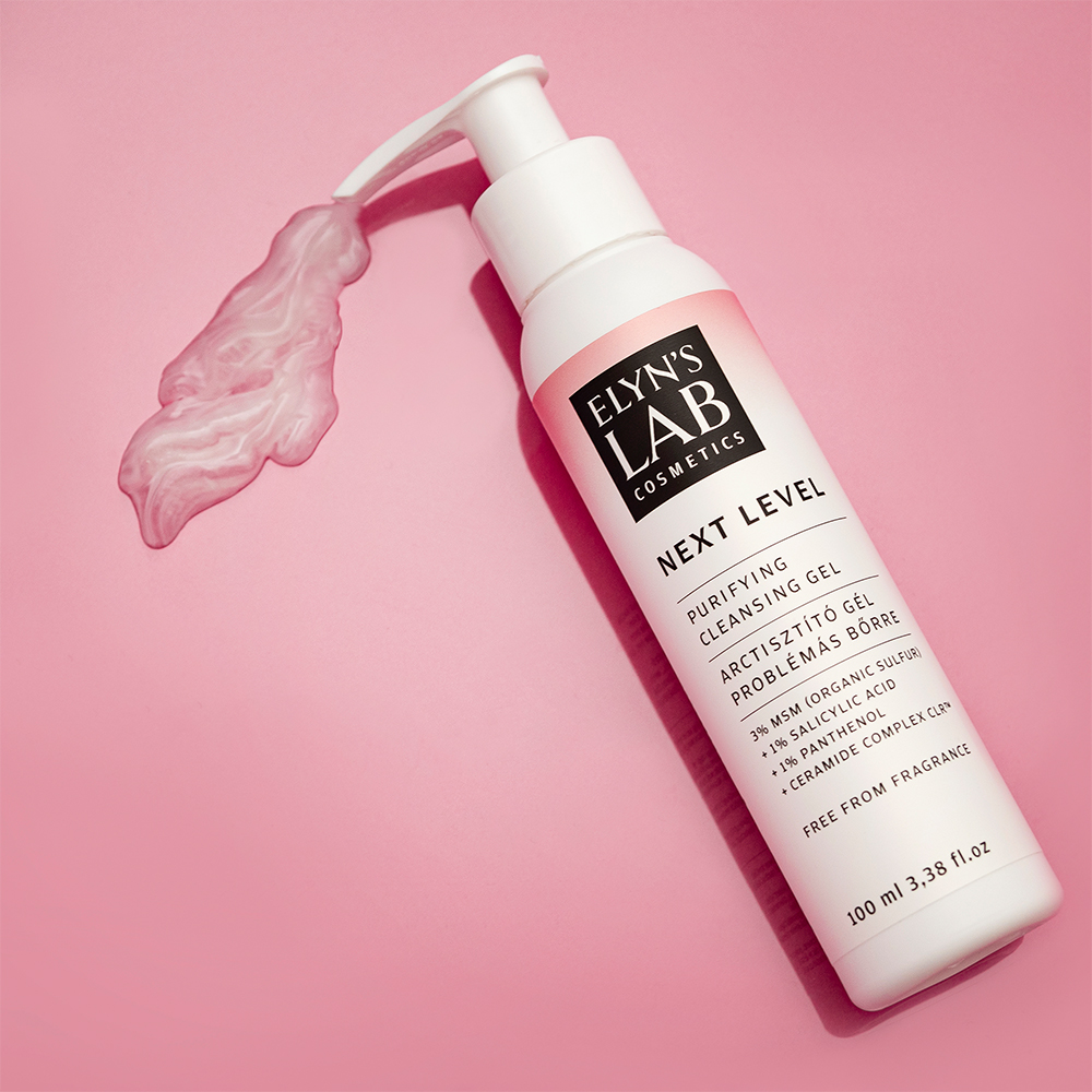 ELYN'S LAB Next Level Purifying Cleansing Gel - gel de curatare formulat cu acid salicilic si dimetil sulfon MSM, care contribuie la curatarea impuritatilor si excesului de sebum si la mentinerea barierei cutanate - 100 ml
