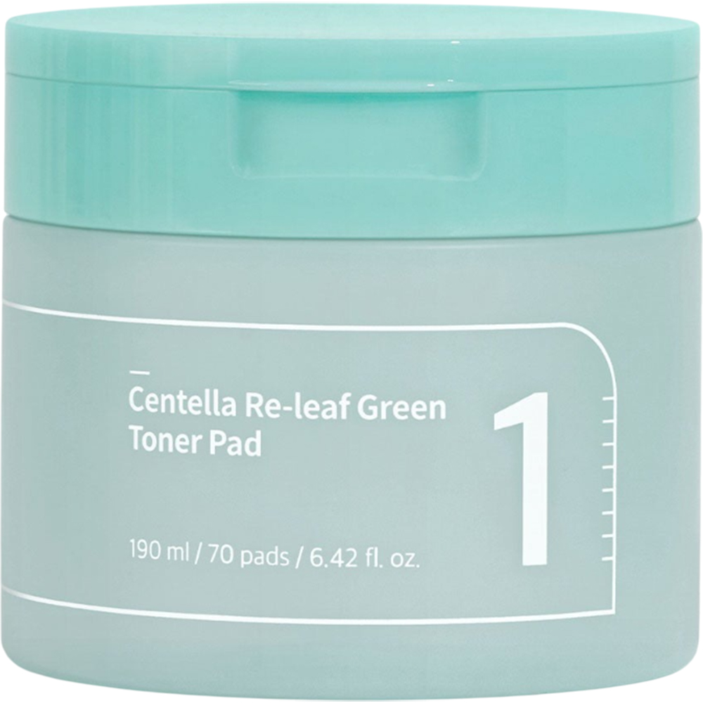 Numbuzin No.1 Centella Re-Leaf Green Toner Pad – Dischete Tonice Calmante, 70 Buc | Hidratare și Reducerea Roșeții