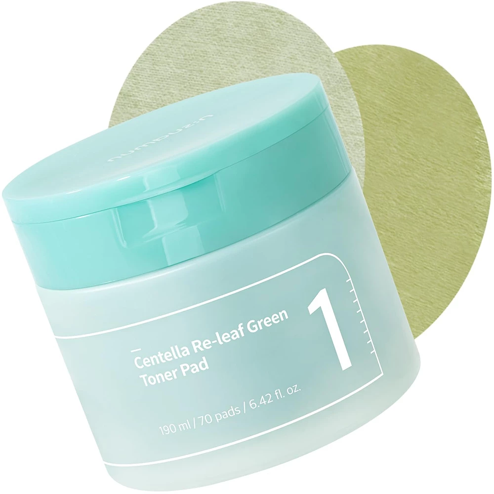 Numbuzin Centella Re-leaf Dischete Tonice Calmante 70 buc - Hidratare si Calmare Ten Acneic, 150 ml