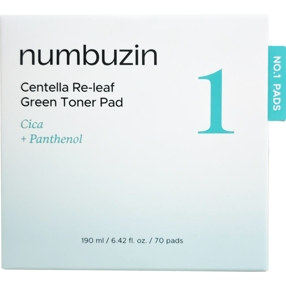 Numbuzin Centella Re-leaf Dischete Tonice Calmante 70 buc - Hidratare si Calmare Ten Acneic, 150 ml