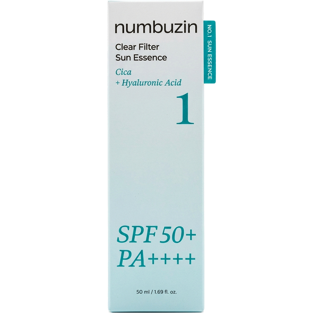 NUMBUZIN No.1 Clear Filter Sun Essence - crema de fata formulata cu Niacinamida si Centella Asiatica, care contribuie la protectia UV SPF50+ PA++++ si la mentinerea confortului cutanat - 50 ml