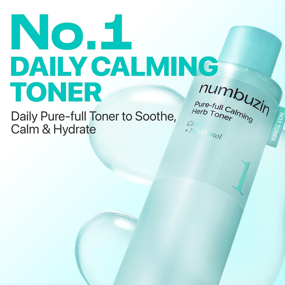 NUMBUZIN No.1 Pure-Full Toner Toner calmant pentru fata 300 ml - Calmare si hidratare ten sensibil, anti-roseata, 300 ml