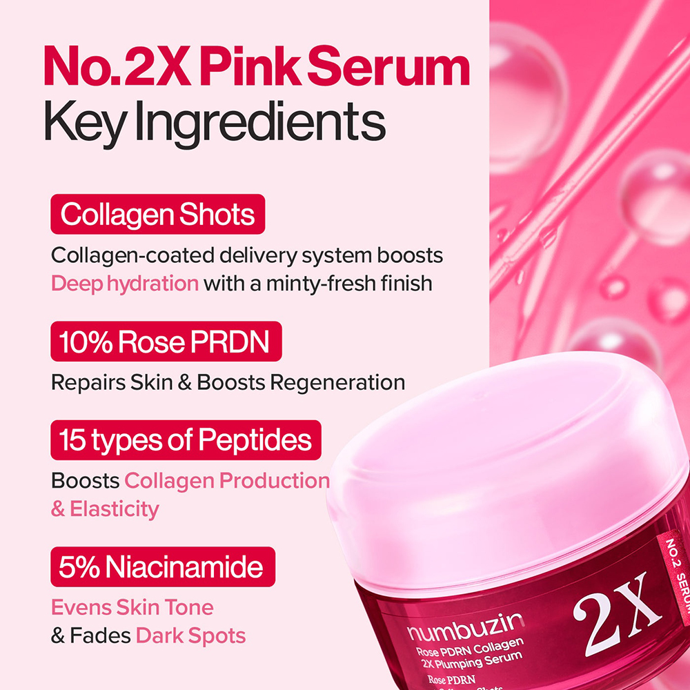 No.2 Rose PDRN Collagen 2X Plumping Serum Ser de fata 30 ml
