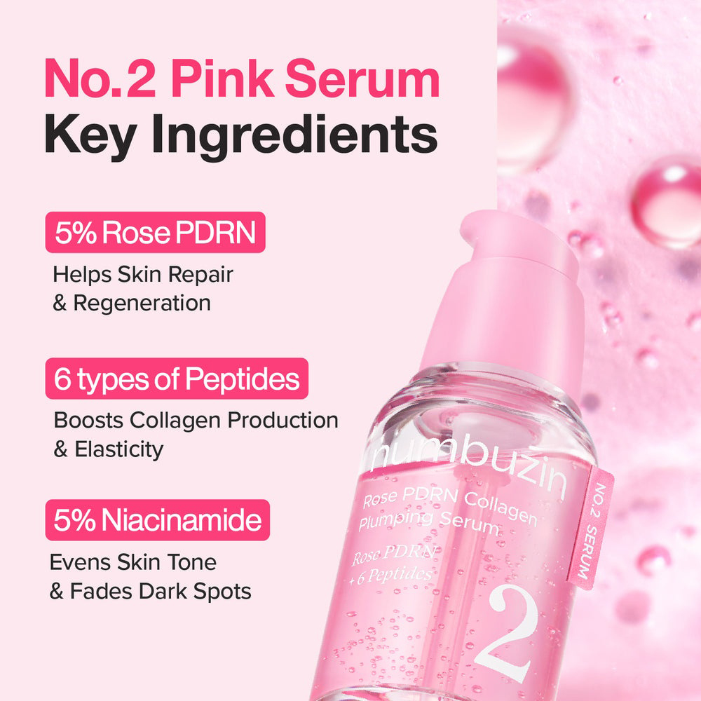 No.2 Rose PDRN Collagen Plumping Serum Ser de fata 30 ml
