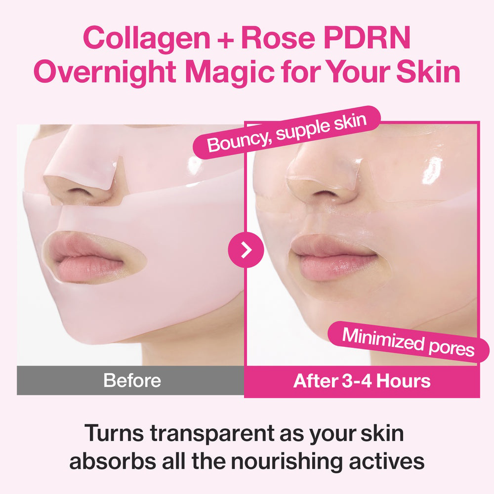 No.2 Rose PDRN Overnight Collagen Hydrogel Mask Masca de fata 37 gr