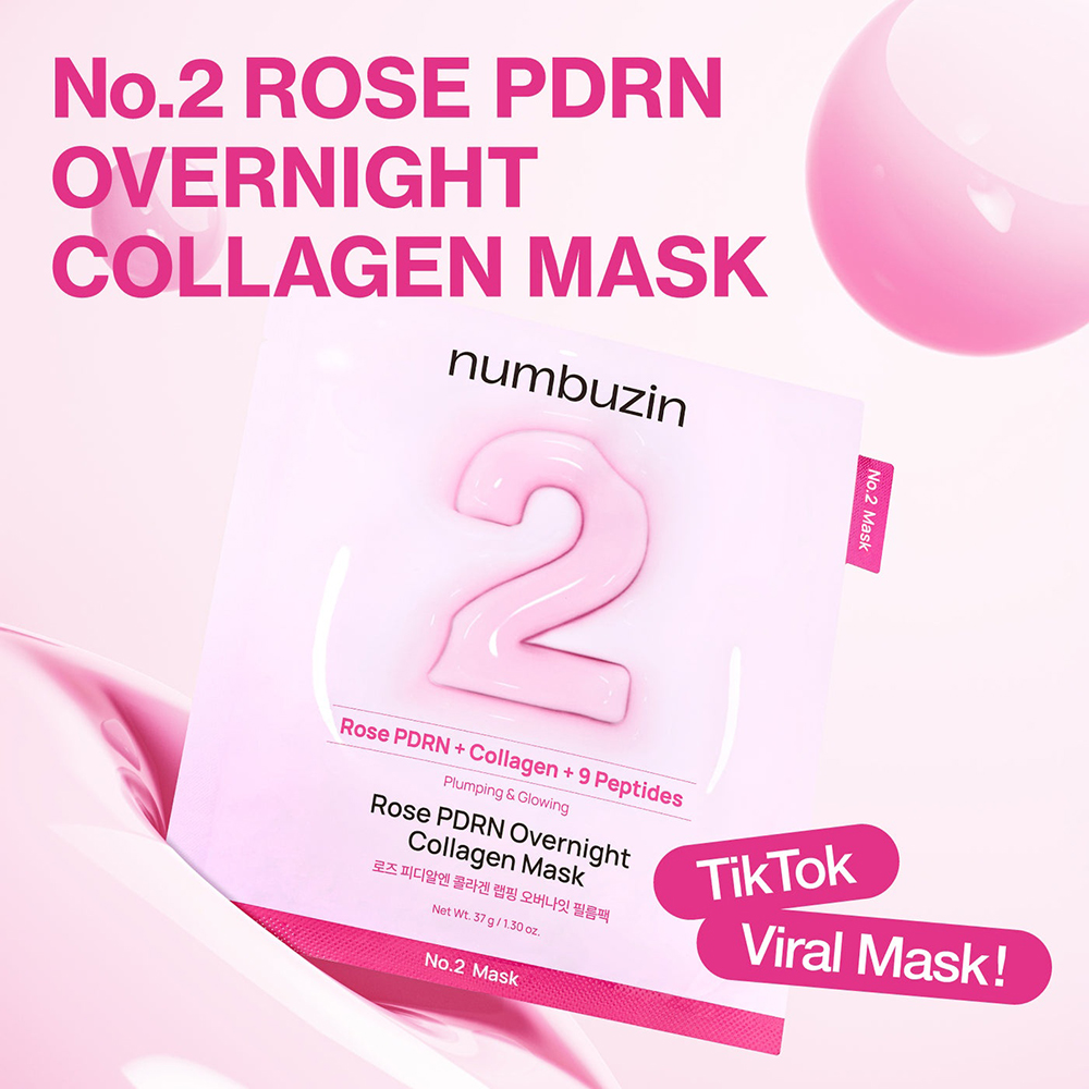 No.2 Rose PDRN Overnight Collagen Hydrogel Mask Masca de fata 37 gr