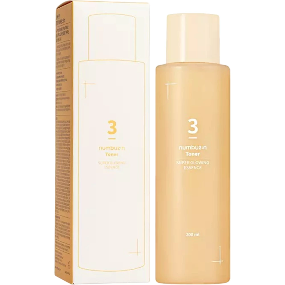 NUMBUZIN No.3 Super Glowing Essence Toner Toner facial iluminator - Hidratare intensa si stralucire, 200 ml