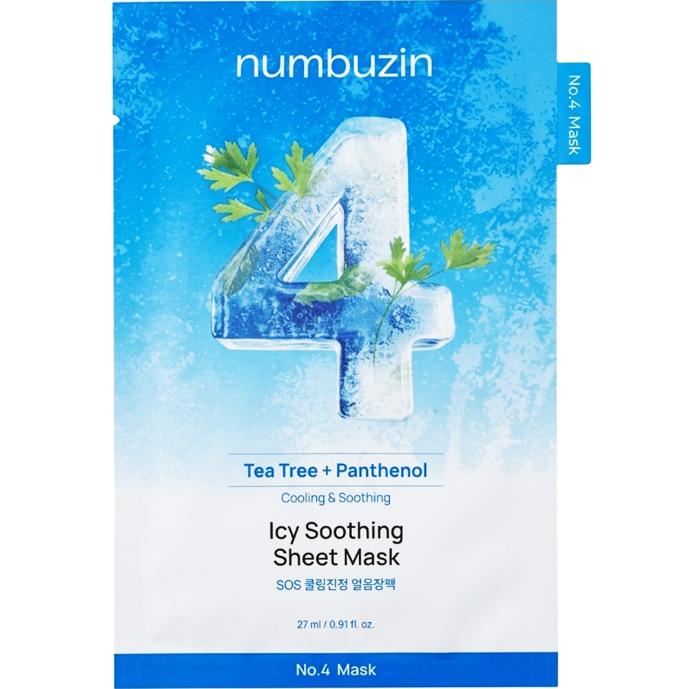 NUMBUZIN No.4 Masca Servetel Calmanta si Hidratanta - Racorire si Revigorare Ten Sensibil, 27 ml