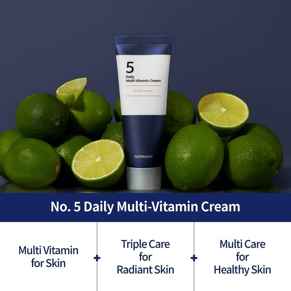 Numbuzin No.5 Daily Multi-Vitamin Cream – Cremă de Față Hidratantă cu Vitamine, 60 ml | Luminozitate & Elasticitate