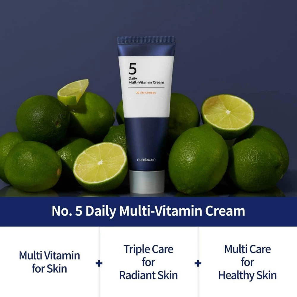 Numbuzin No.5 Crema Hidratanta pentru Fata Multi-Vitamine - Hidratare Antioxidanta si Iluminare Ten, 60 ml