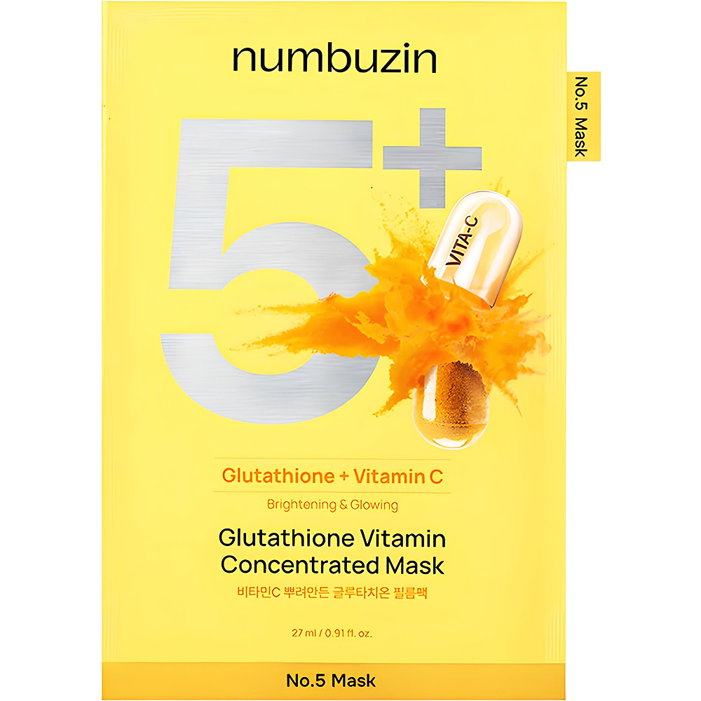 NUMBUZIN No.5 Vitamin Spotlight Masca Servetel pentru Fata 27 ml - Luminozitate, Hidratare si Uniformizare Ton, 27 ml