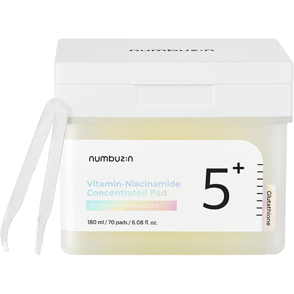 Numbuzin No.5 Vitamin-Niacinamide Concentrated Pad – Dischete Tonice Iluminatoare, 70 Buc | Corectarea Petelor și Hidratare