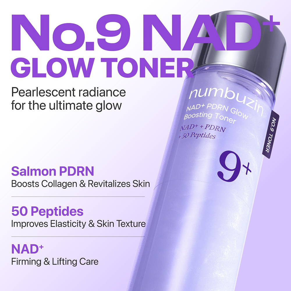 No.9+ NAD+PDRN Glow Boosting Toner Toner de fata iluminator 150 ml