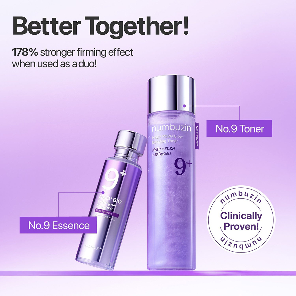 No.9+ NAD+PDRN Glow Boosting Toner Toner de fata iluminator 150 ml