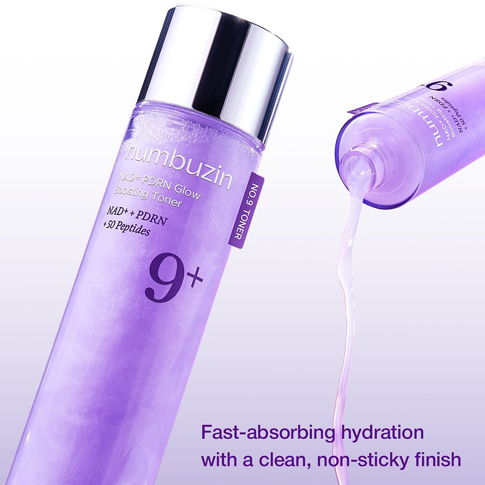 NUMBUZIN No.9+ NAD+PDRN Glow Boosting Toner - toner de fata formulat cu Salmon PDRN si niacinamida, care contribuie la hidratarea pielii si la mentinerea confortului cutanat - 150 ml