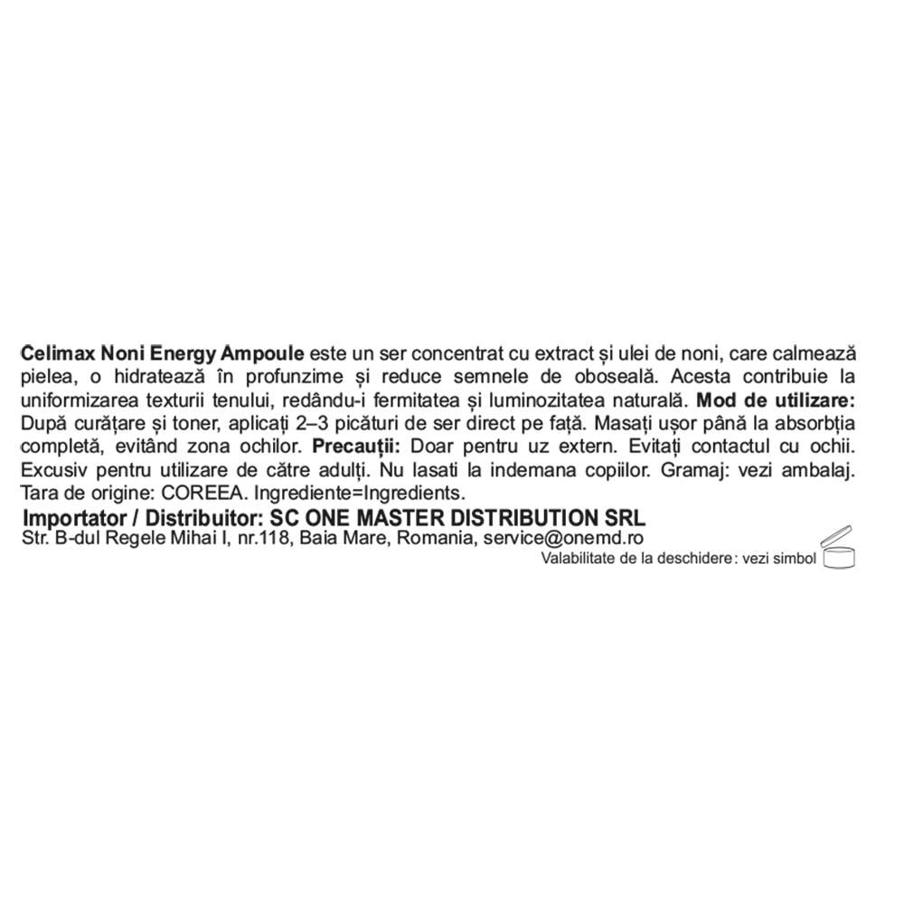 CELIMAX Noni Energy Ser de fata - Calmare si Hidratare Profunda, 30 ml