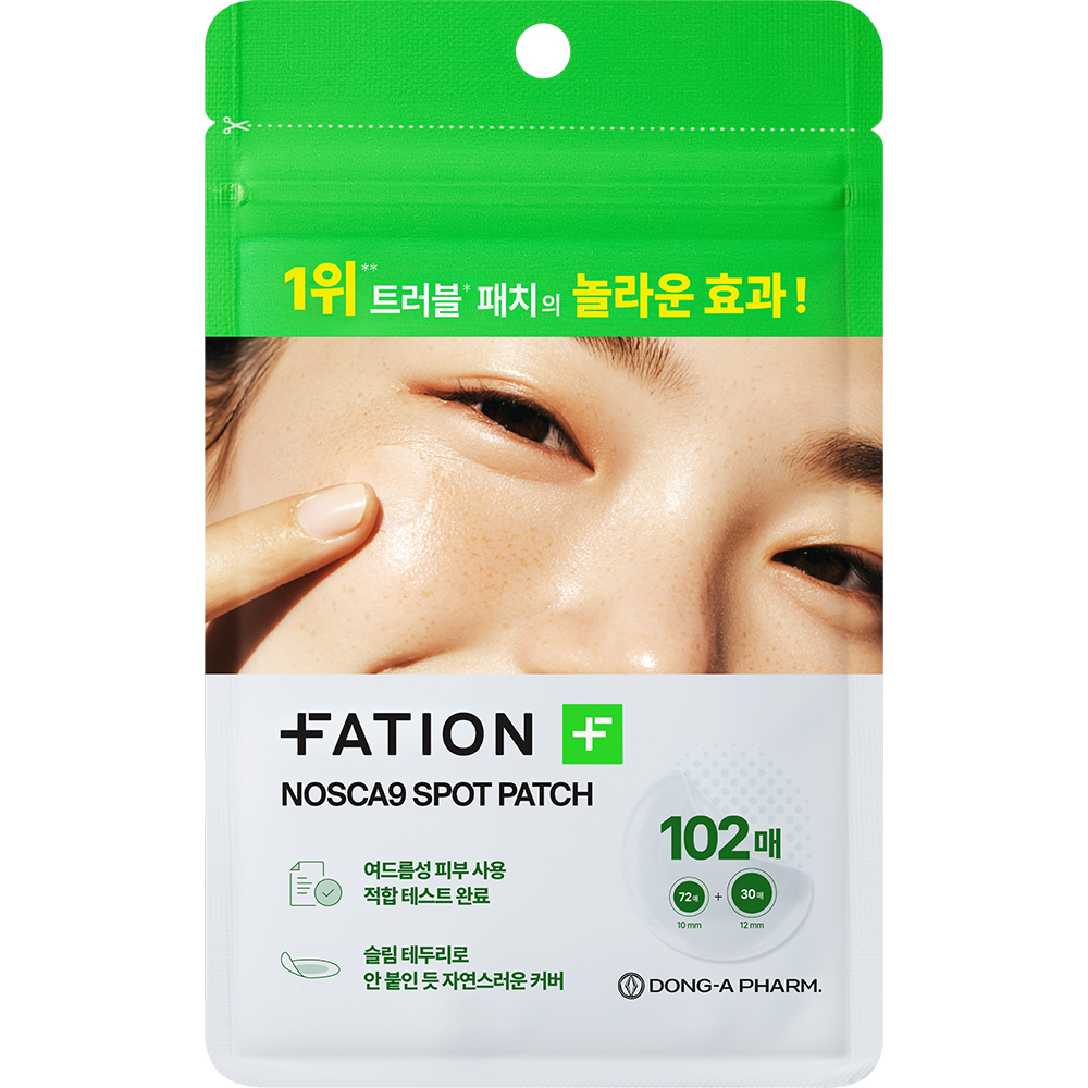 FATION Nosca9 Spot Patch - Plasturi hidrocoloidali formulati cu acid salicilic si niacinamida, care contribuie la ingrijirea locala a imperfectiunilor si la metinerea confortului pielii, 102 buc