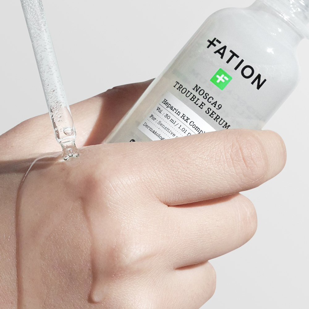 FATION Nosca9 Trouble Serum 30 ml — Ser de fata formulat cu pantenol si Centella Asiatica, care contribuie la calmarea pielii iritate si la metinerea nivelului optim de hidratare