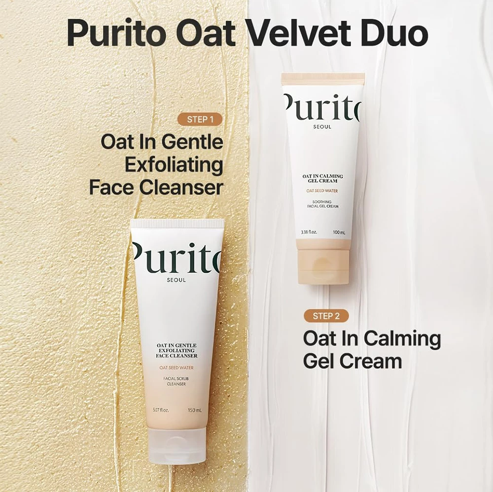PURITO Oat-In Collection Scrub Curatare Faciala - Exfoliere delicata cu Ovaz si hidratare pentru piele sensibila, 150 ml