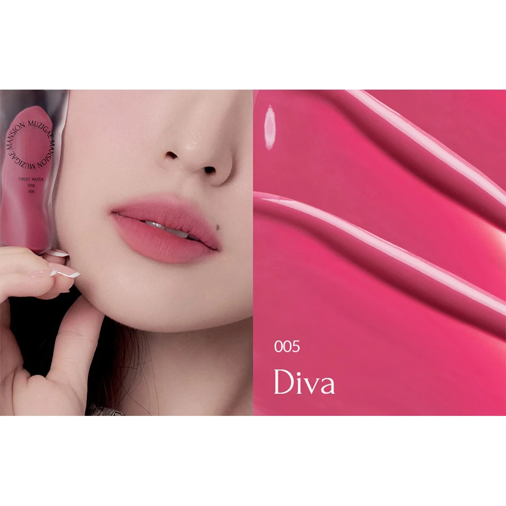 MUZIGAE MANSION Objet Water Ruj Lichid Mat 005 Diva - Hidratare si Culoare Rezistenta, 6 ml