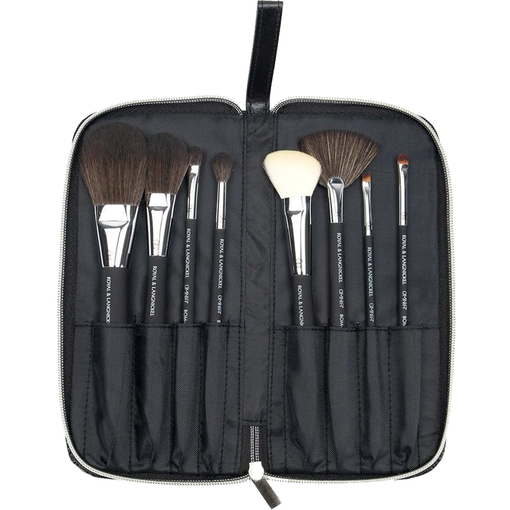 ROYAL AND LANGNICKEL Omnia Pro Set Pensule Machiaj BOM-8 - Pensule Profesionale Vegan Pentru Precizie si Definire, 8 buc