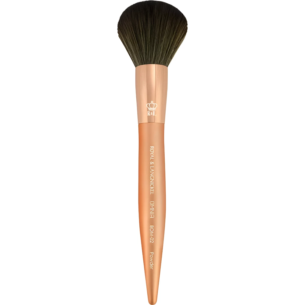 ROYAL AND LANGNICKEL OMNIA ROSE GOLD Pensula pentru aplicarea pudrei Rose Glow - Filamente sintetice ultrafine pentru finisare impecabila si stralucire delicata, 1 buc