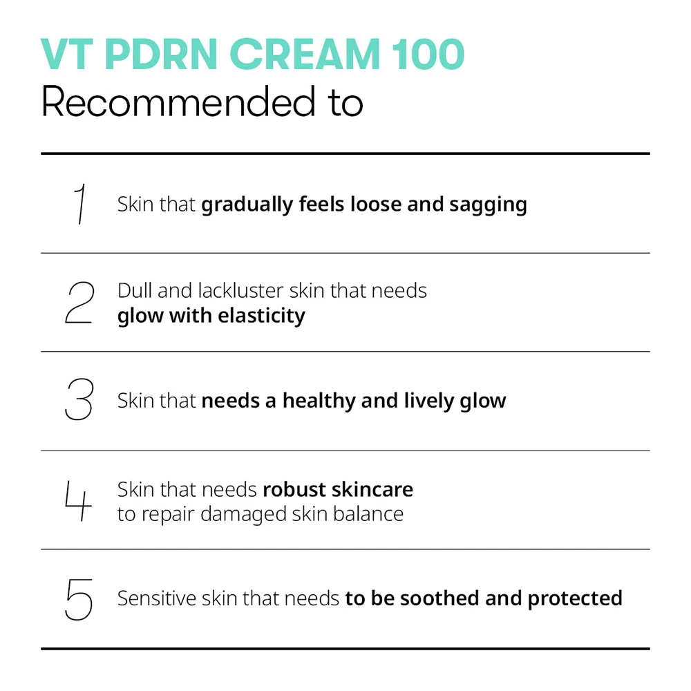 VT Cosmetics PDRN Cream 100 – Cremă de față reparatoare cu PDRN vegetal 50 ml