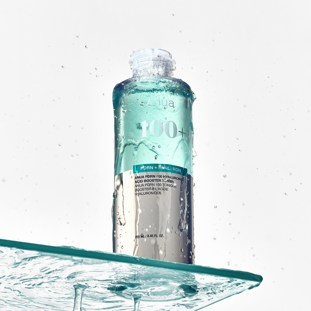 ANUA PDRN 100 Hyaluronic Acid Booster Toner 250 ml - Toner de fata formulat cu PDRN si acid hialuronic, care contribuie la hidratarea pielii si la mentinerea luminozitatii tenului