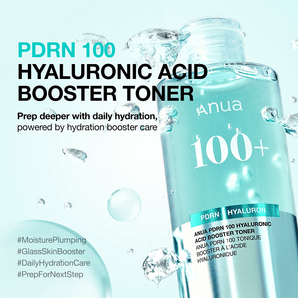 ANUA PDRN 100 Hyaluronic Acid Booster Toner 250 ml - Toner de fata formulat cu PDRN si acid hialuronic, care contribuie la hidratarea pielii si la mentinerea luminozitatii tenului