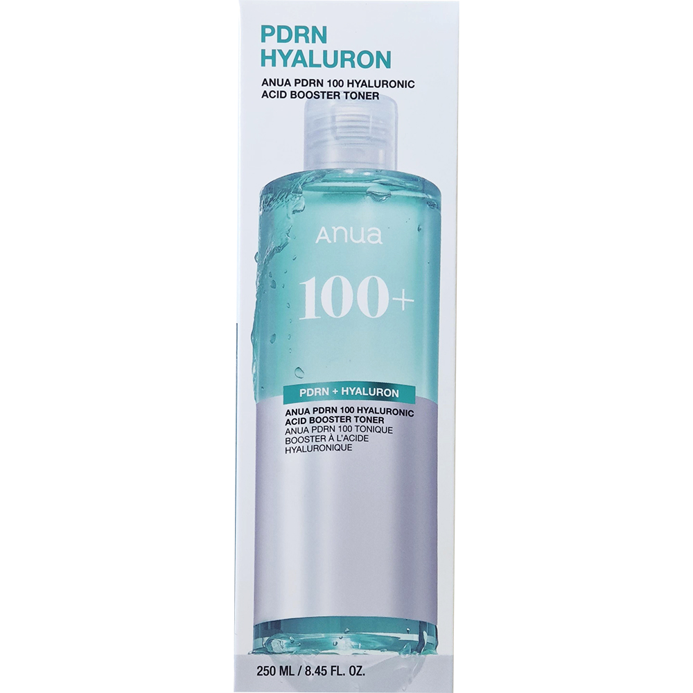 ANUA PDRN 100 Hyaluronic Acid Booster Toner 250 ml - Toner de fata formulat cu PDRN si acid hialuronic, care contribuie la hidratarea pielii si la mentinerea luminozitatii tenului