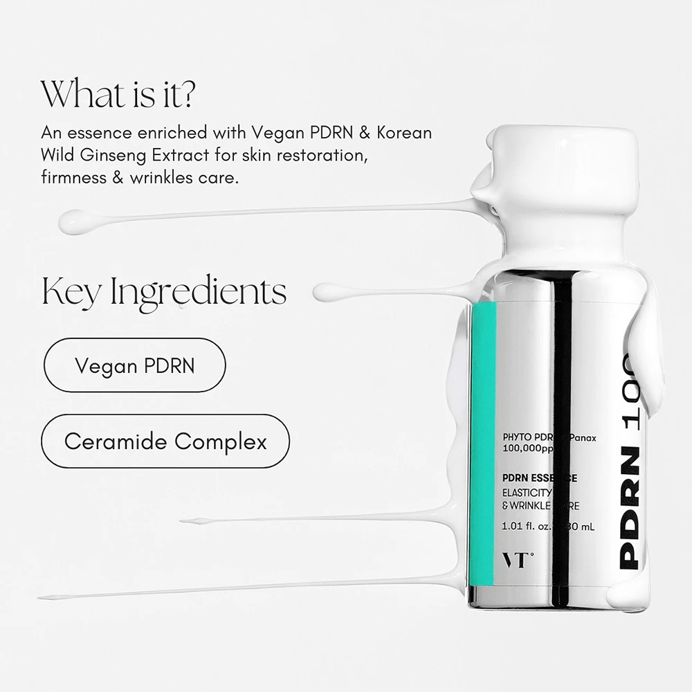 ​VT Cosmetics PDRN Essence 100 – Ser facial antirid cu PDRN vegetal 30 ml​