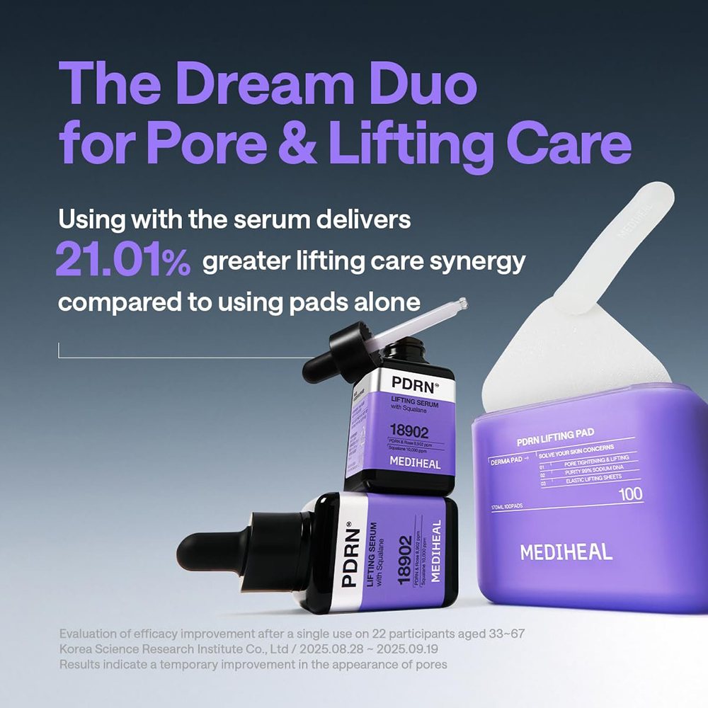 MEDIHEAL PDRN Lifting Pad, 170 ml - Dischete tonifiante formulate cu PDRN, niacinamida si adenozina, care contribuie la mentinerea elasticitatii si a aspectului neted al pielii