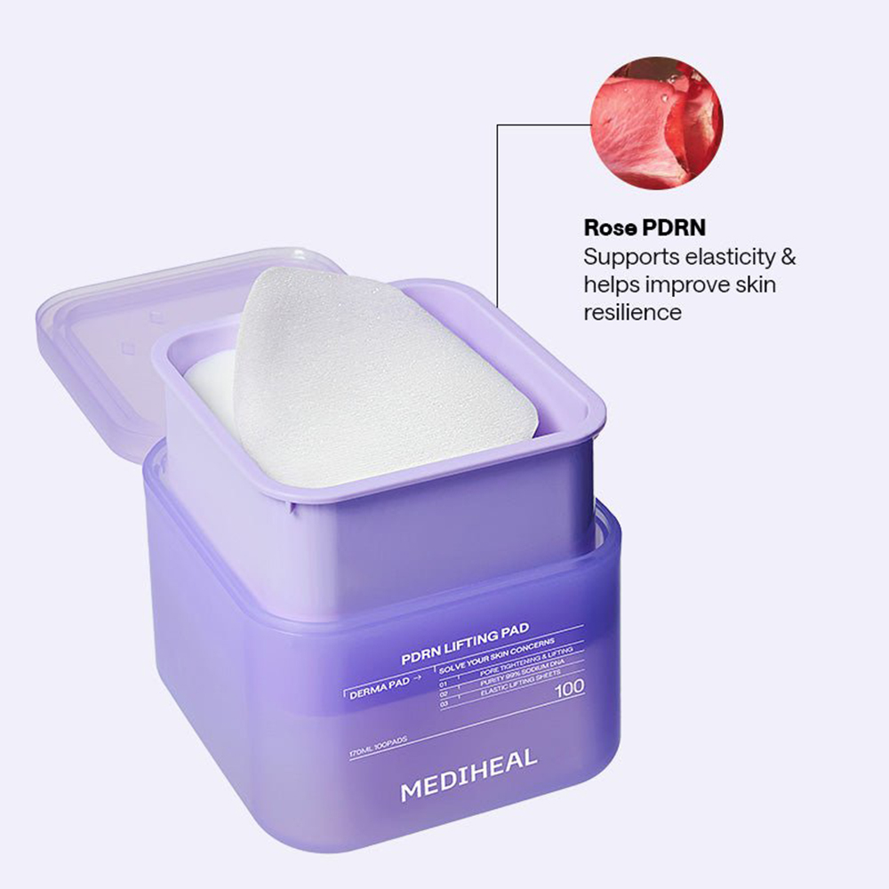 MEDIHEAL PDRN Lifting Pad, 170 ml - Dischete tonifiante formulate cu PDRN, niacinamida si adenozina, care contribuie la mentinerea elasticitatii si a aspectului neted al pielii