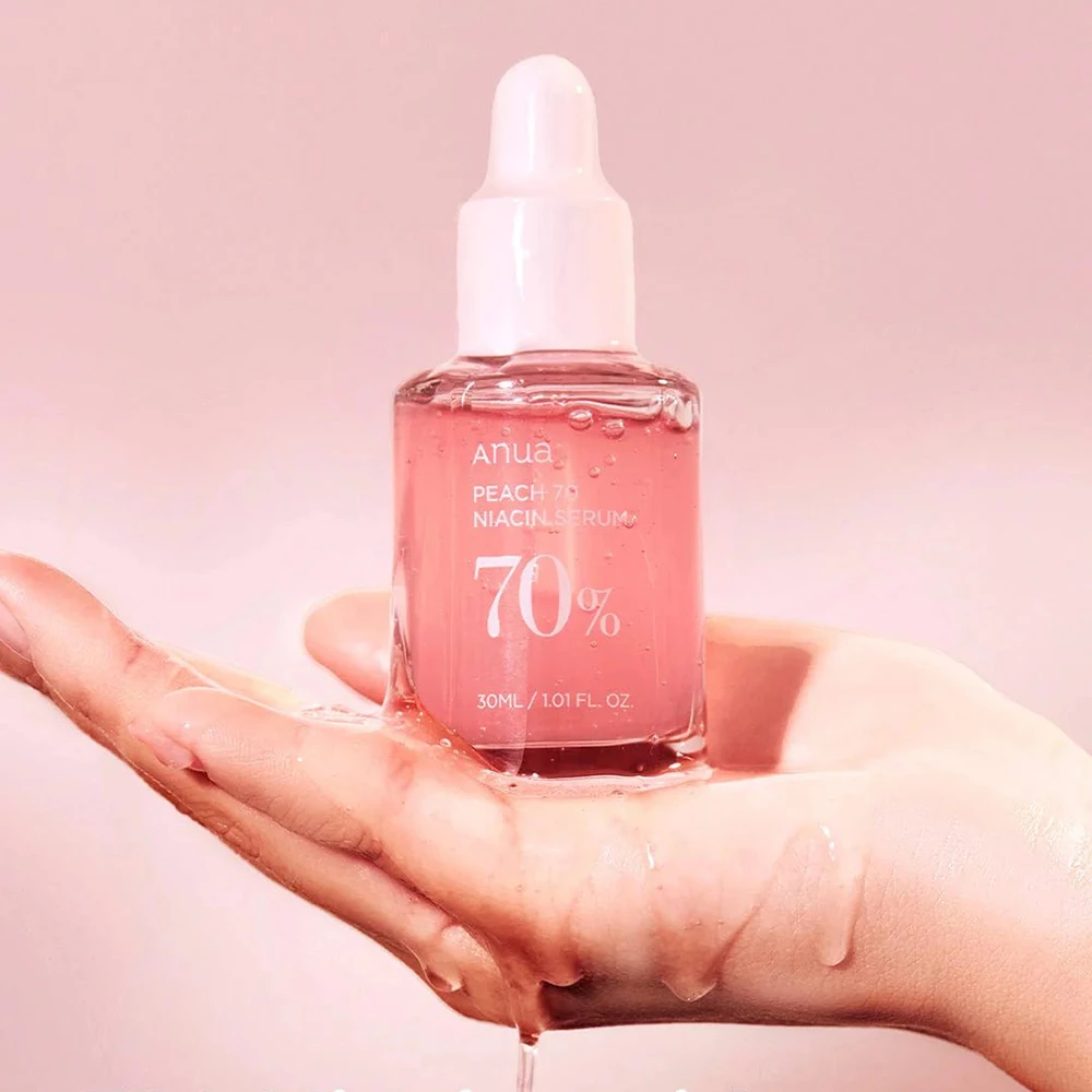 Anua Peach Glow Ser pentru fata 70% Niacin - Hidratare intensa si luminozitate naturala, 30 ml