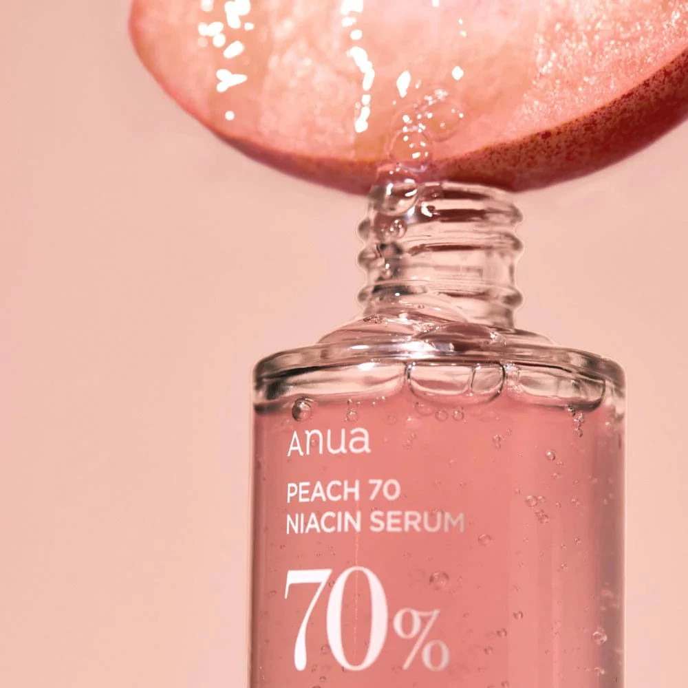 Anua Peach Glow Ser pentru fata 70% Niacin - Hidratare intensa si luminozitate naturala, 30 ml