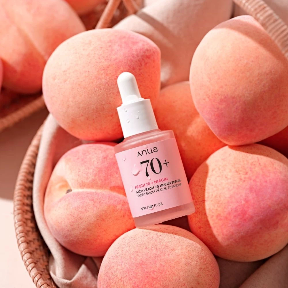 Anua Peach Glow Ser pentru fata 70% Niacin - Hidratare intensa si luminozitate naturala, 30 ml