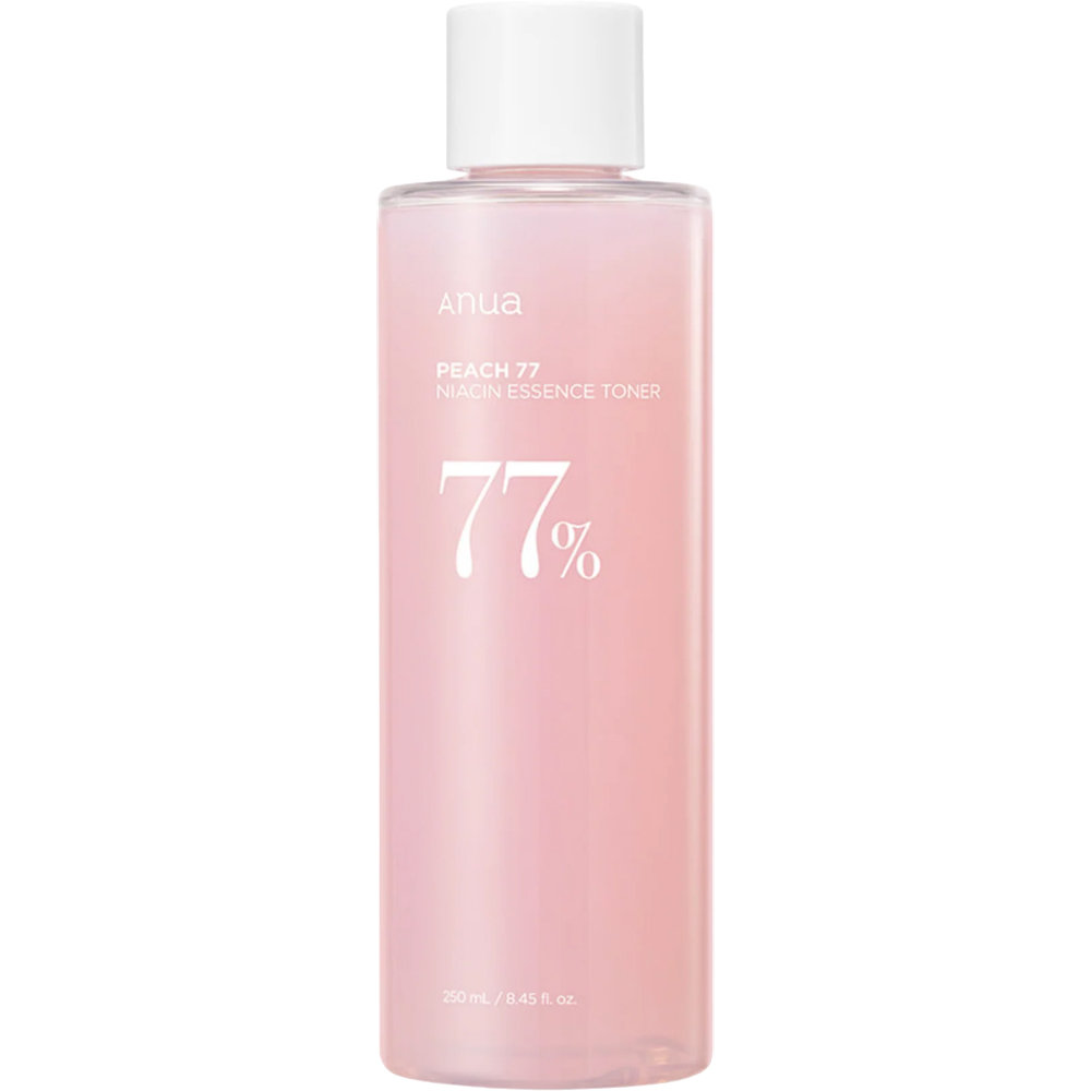 ANUA Peach 77 Niacin Essence Toner – Toner de Față cu 77% Extract de Piersică și Niacinamidă, 250 ml | Hidratare și Luminozitate