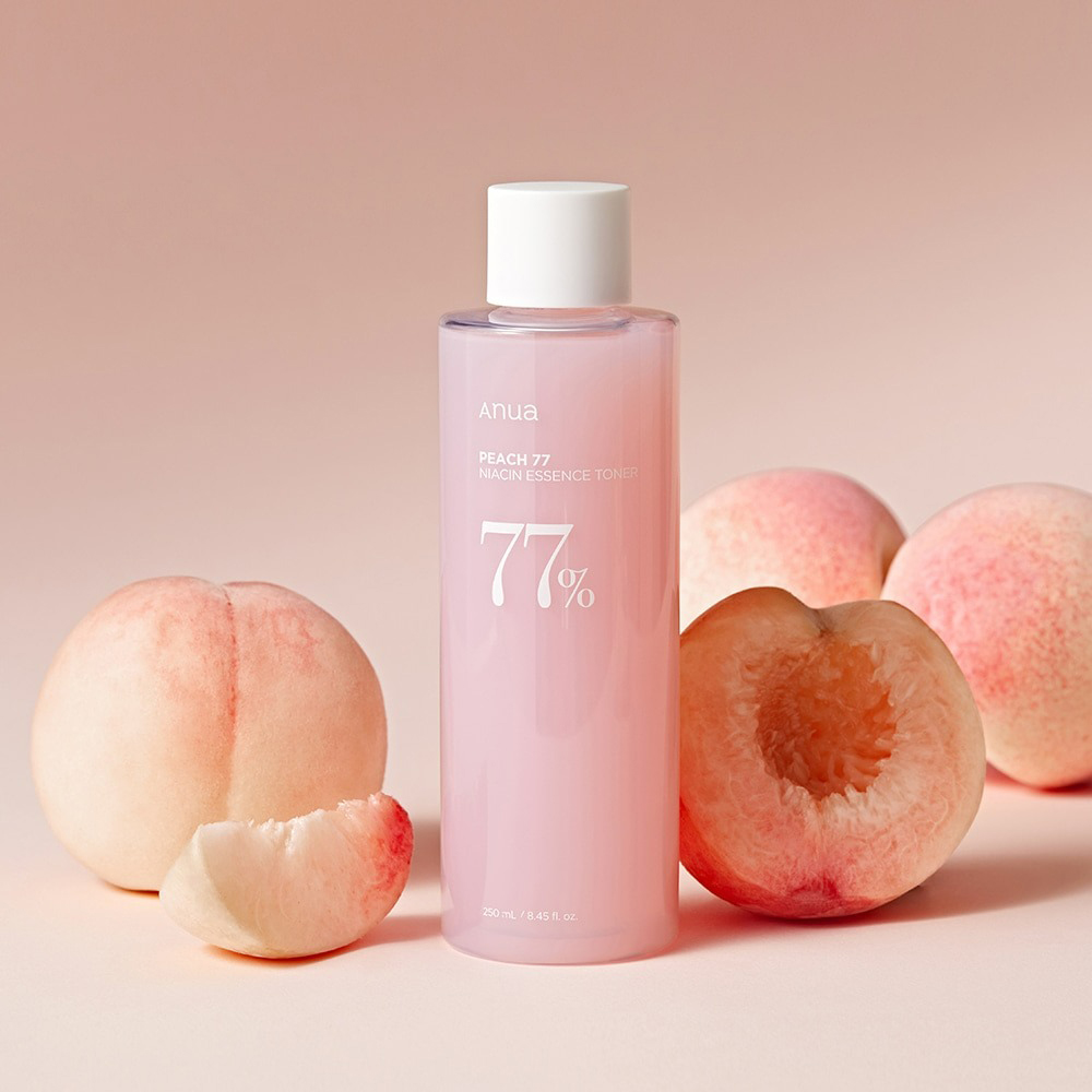 ANUA Peach 77 Niacin Essence Toner – Toner de Față cu 77% Extract de Piersică și Niacinamidă, 250 ml | Hidratare și Luminozitate